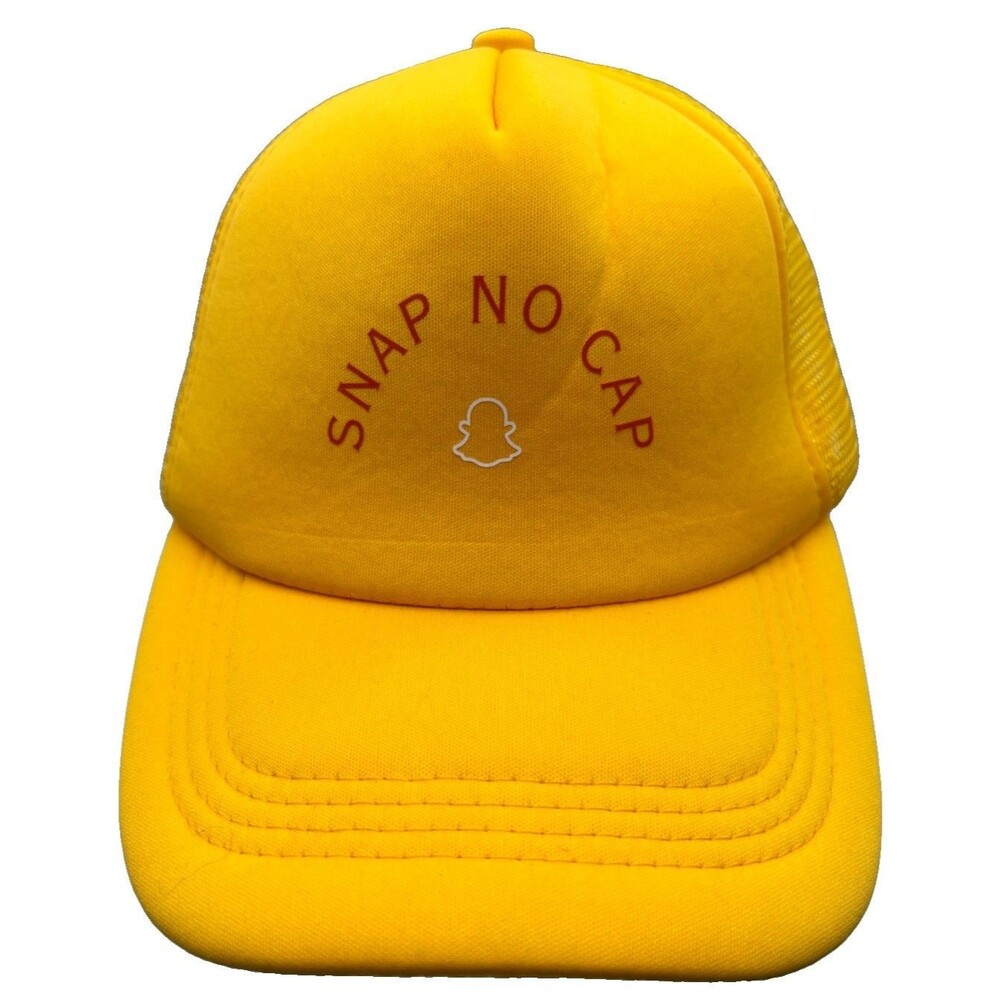 Snapchat "Snap No Cap" Yellow Foam Front Mesh Trucker Hat
